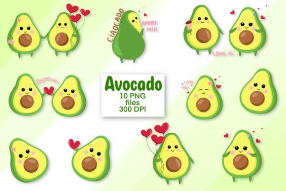 Download Avocado Png Clipart Set Bundle - Avocado png Collection