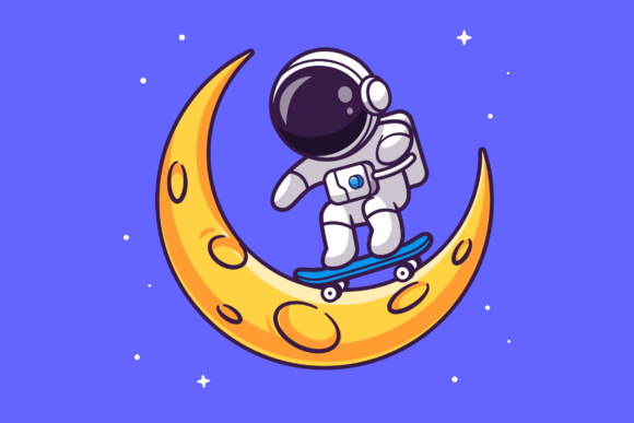 Download Cute Astronaut Playing Skateboard - Skateboard Collection