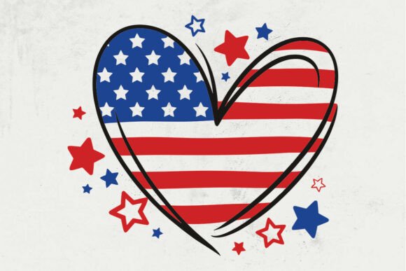 Download USA American Flag Heart Svg, Png Files - Png file Collection