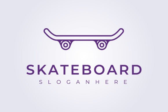 Download Minimal Line Skateboard Vector Logo Illu - Skateboard Collection