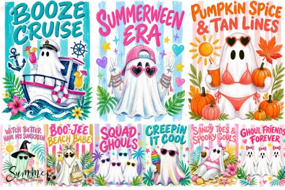 Download Summerween Ghost Bundle Sublimation PNG - Sublimation png Collection