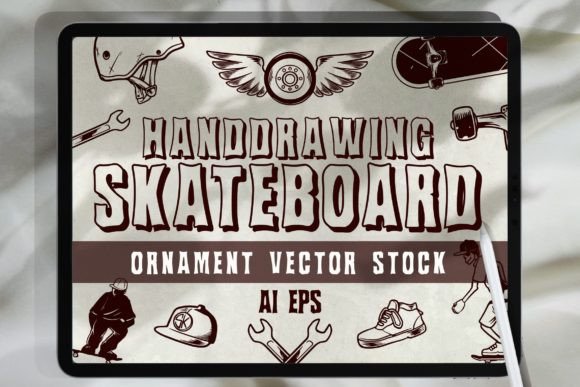 Download Hand Drawing Skateboard Vector Element - Skateboard Collection